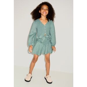 Zara Girls Green Smocked Set